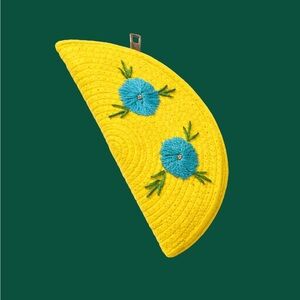 Handwoven Embroidered Jute Clutch Pouch Bag